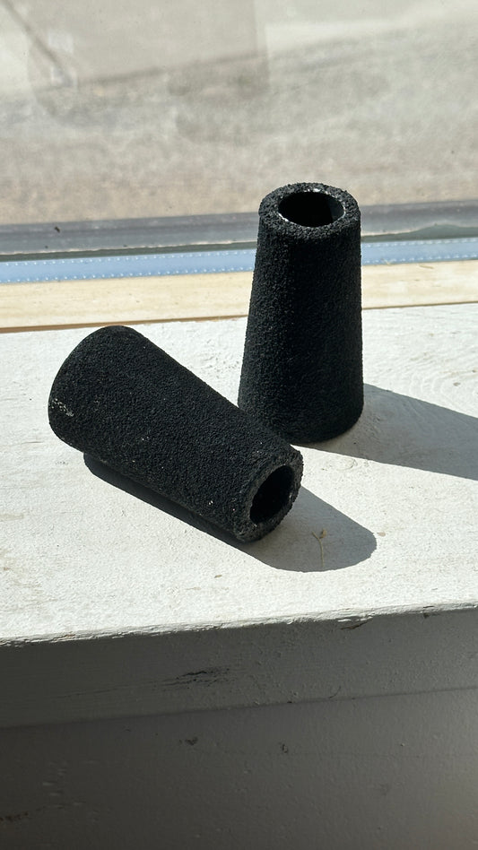 Pair of Charcoal Ceramic Candle Holders