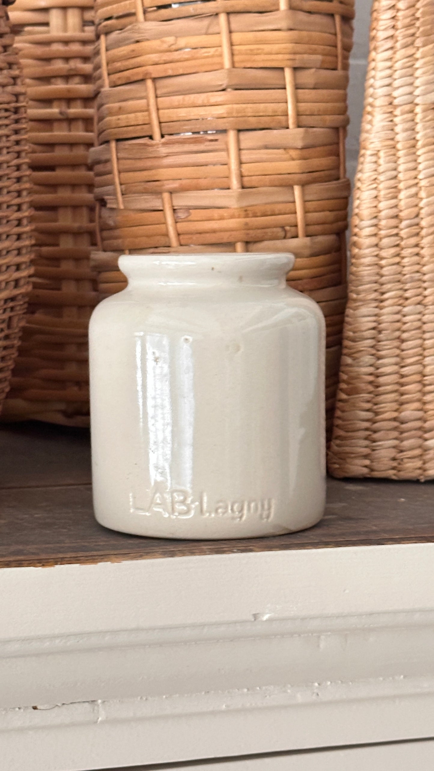 Vintage French Mustard Crock by Lab Lagny