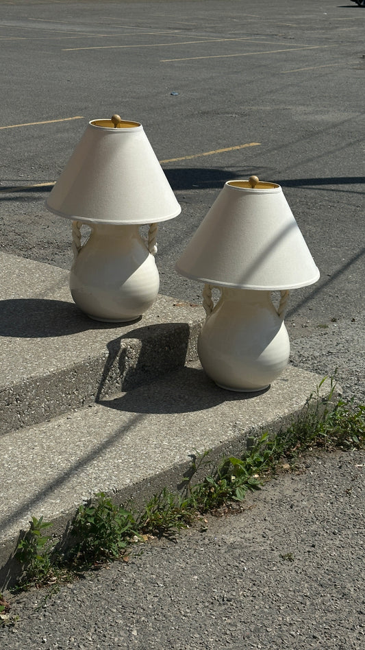 Pair of Oversized Ceramic Table Lamps