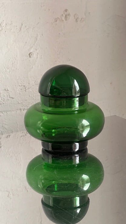 Green Lidded Glass Container