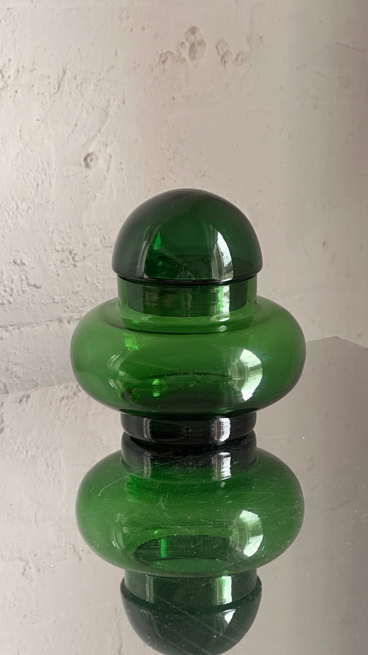 Green Lidded Glass Container