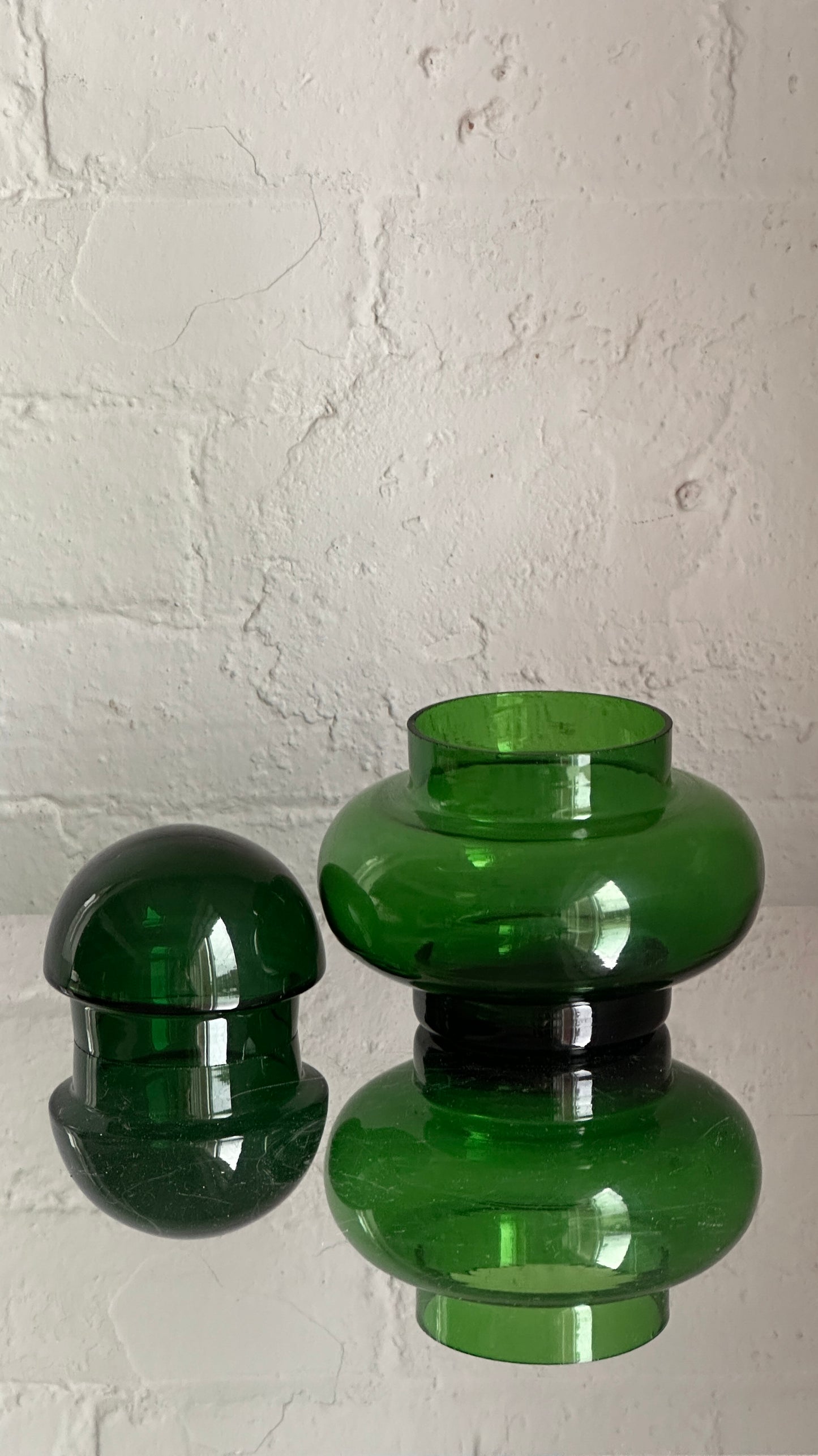 Green Lidded Glass Container