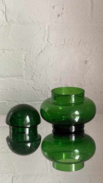 Green Lidded Glass Container