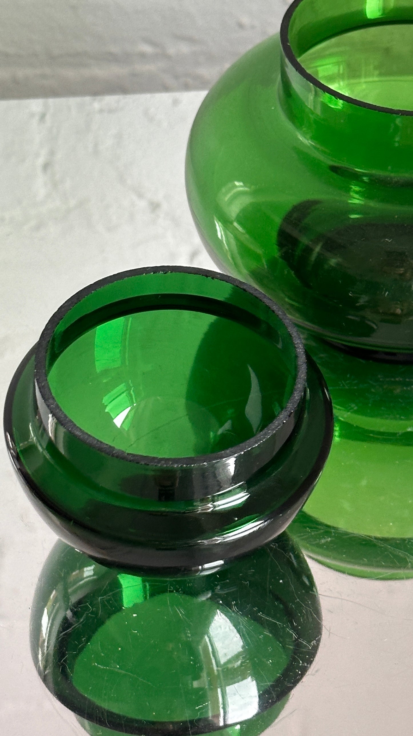 Green Lidded Glass Container