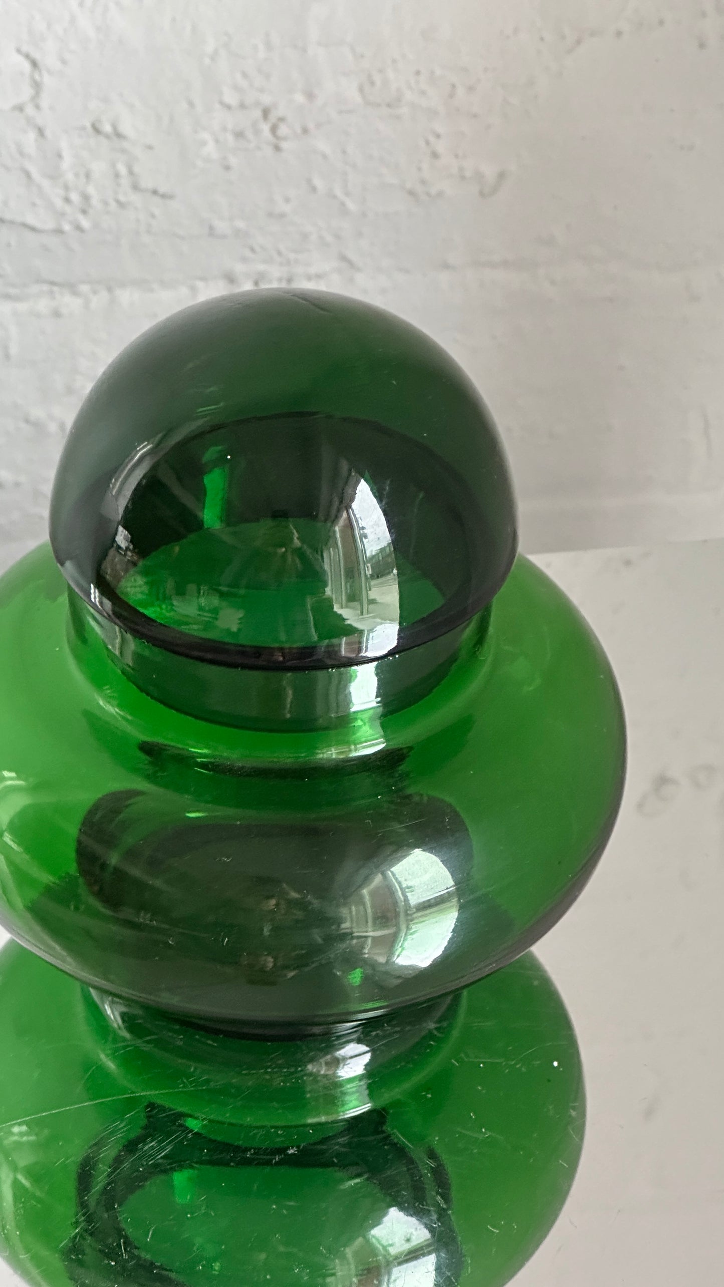 Green Lidded Glass Container