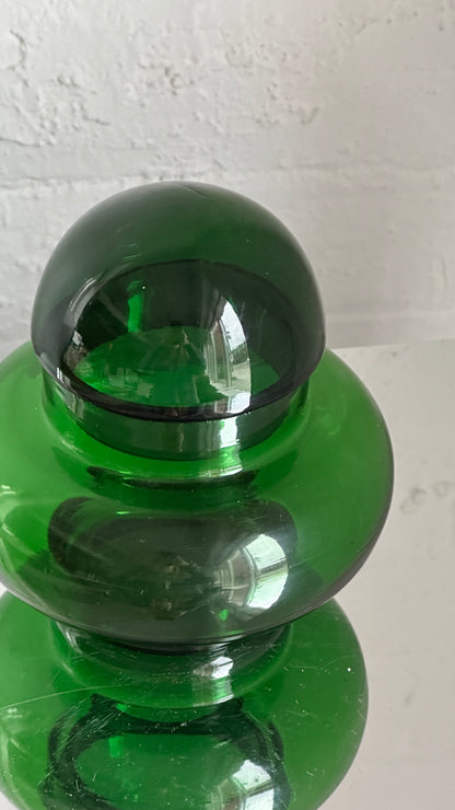 Green Lidded Glass Container