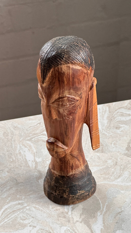 African Carved Wood Bust / Sculpture