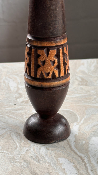 Hand Carved Wooden Vase
