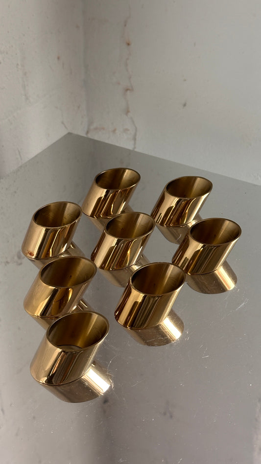 Set of 8 Cobras Brass Napkin Rings by Beucler LTD