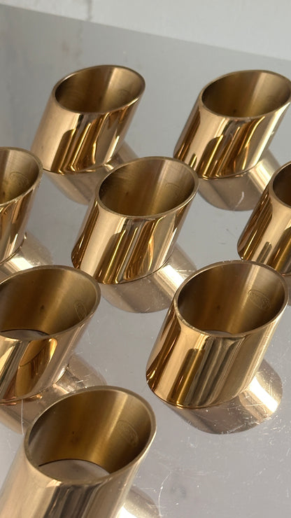 Set of 8 Cobras Brass Napkin Rings by Beucler LTD