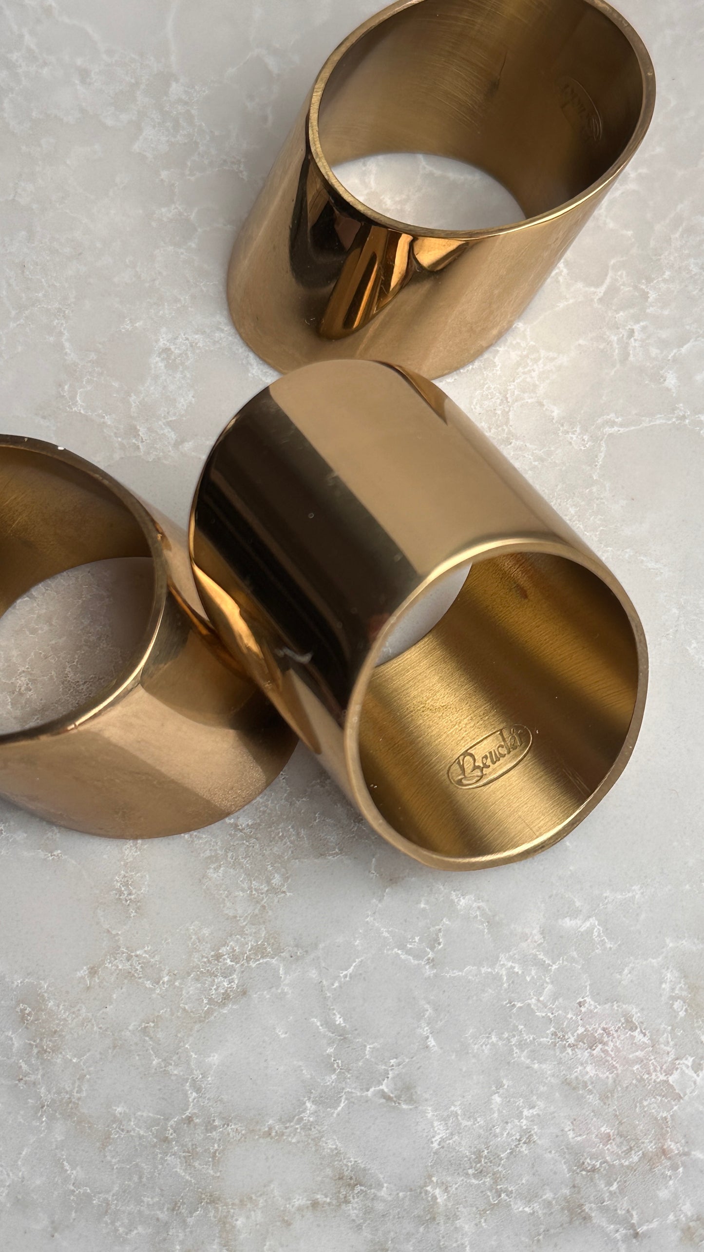 Set of 8 Cobras Brass Napkin Rings by Beucler LTD
