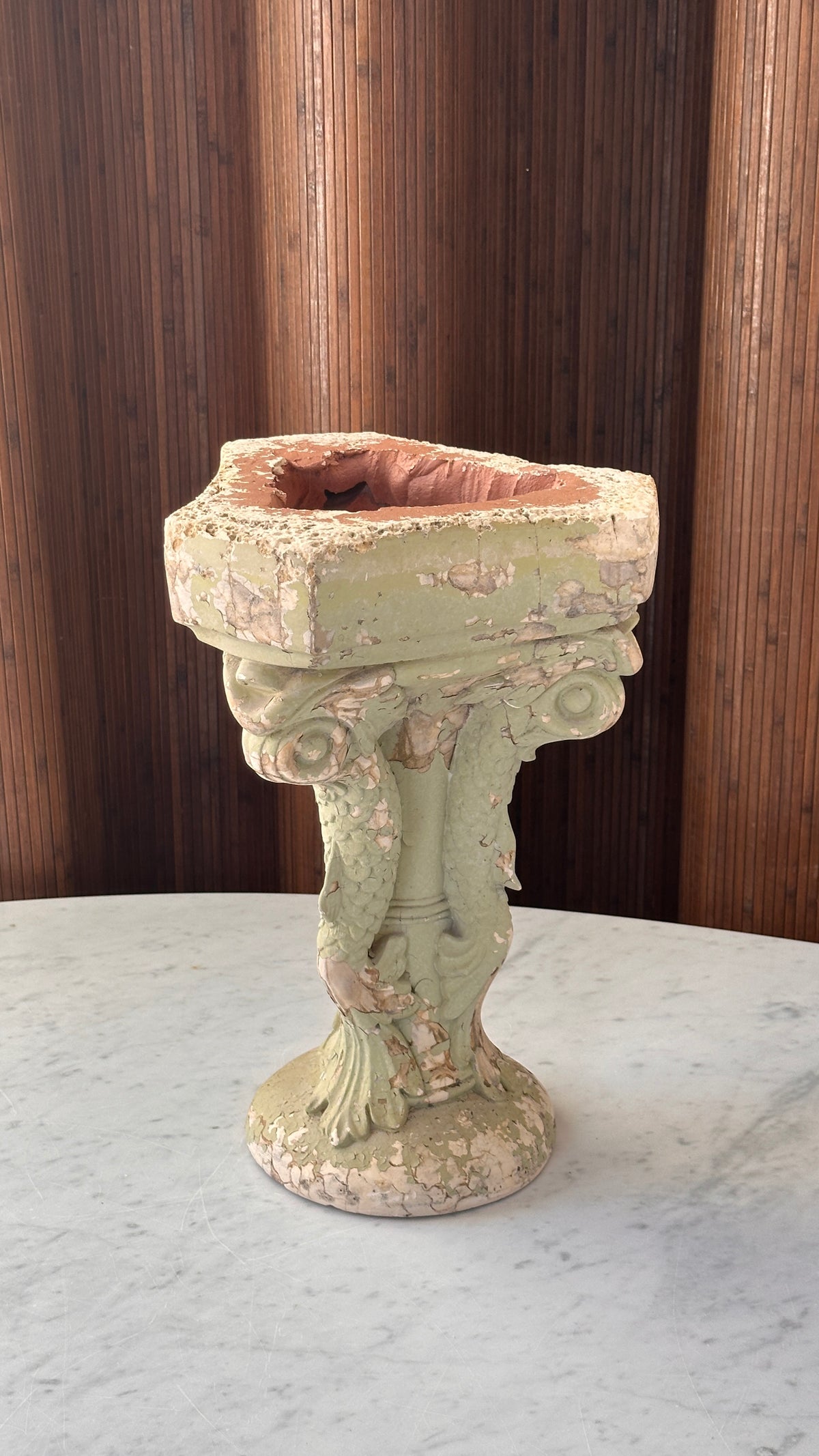 Cast clay table base/sculpture