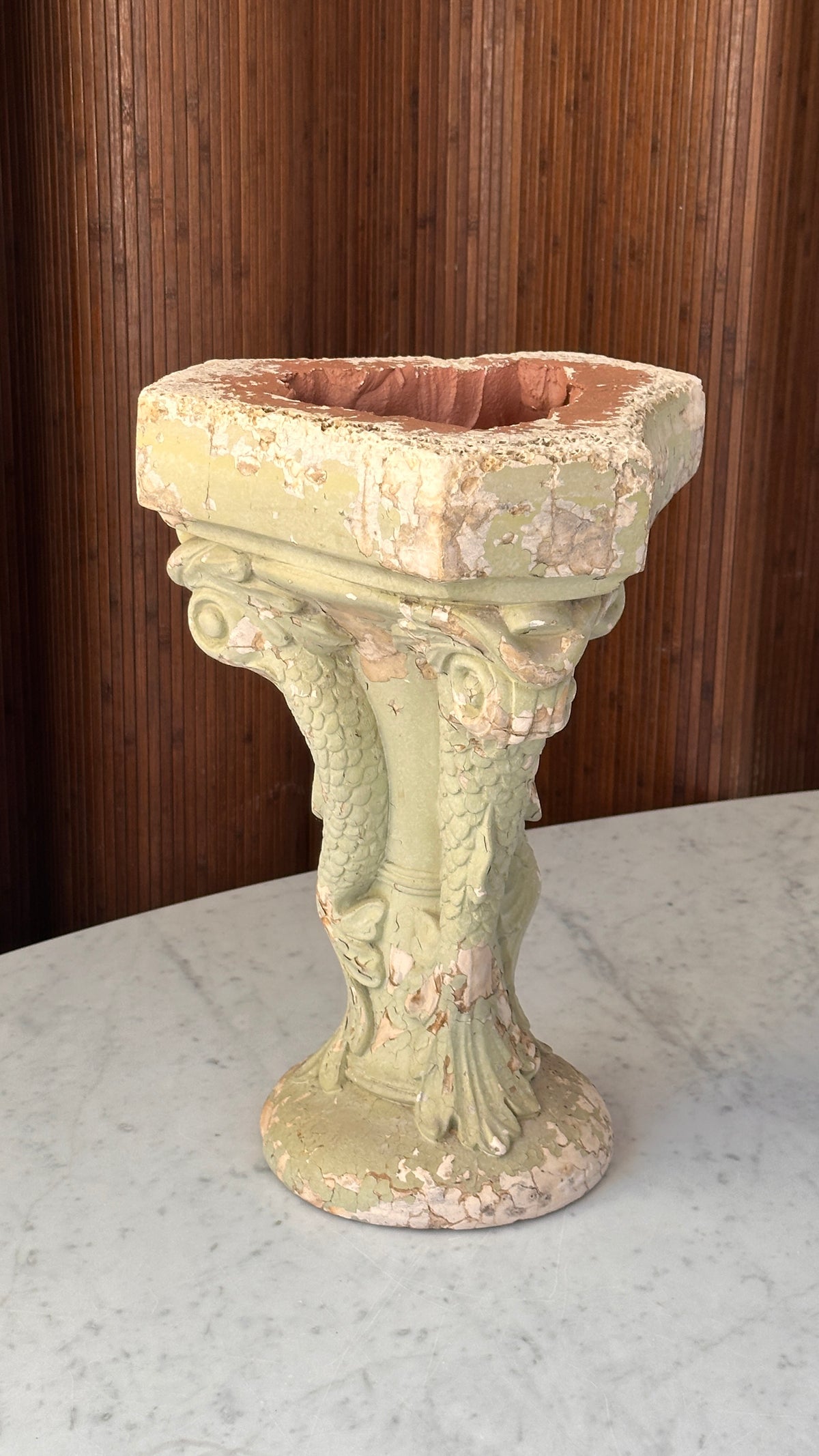 Cast clay table base/sculpture