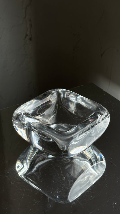Chunky Crystal Ashtray / Bowl by Orrefors, Sweden
