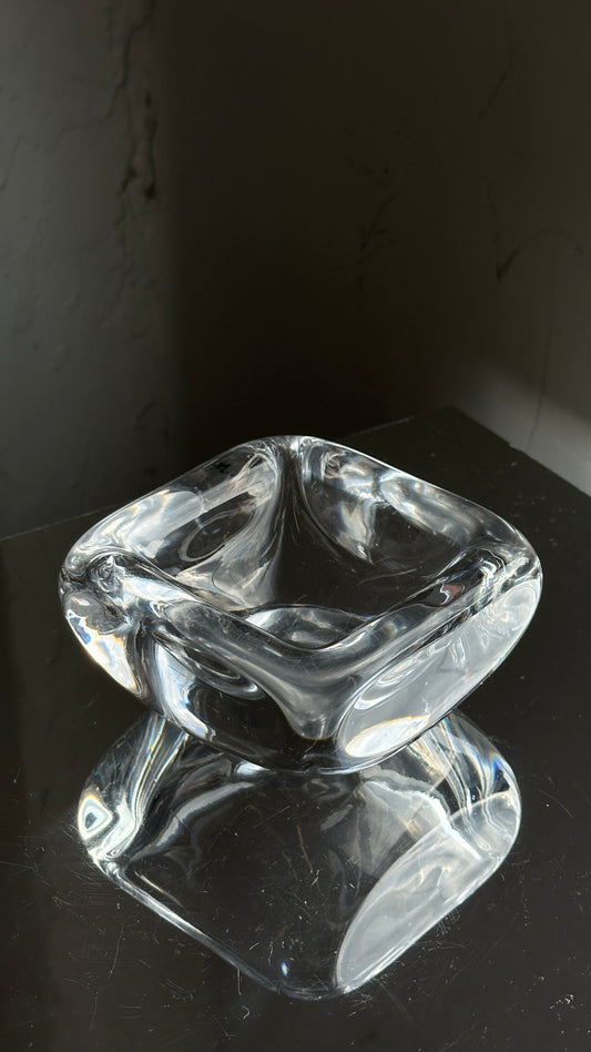 Chunky Crystal Ashtray / Bowl by Orrefors, Sweden