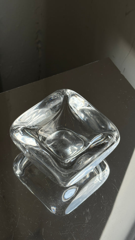 Chunky Crystal Ashtray / Bowl by Orrefors, Sweden