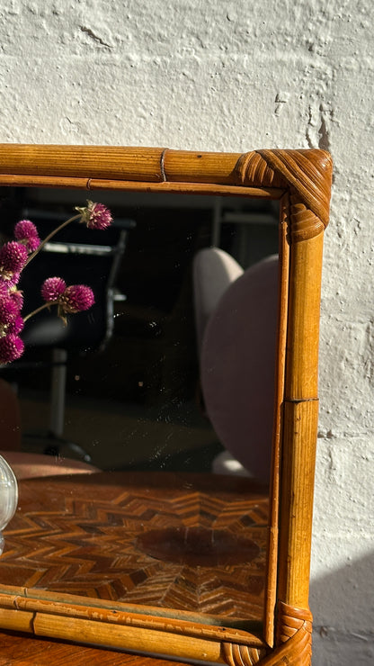 Small Vintage Bamboo Mirror