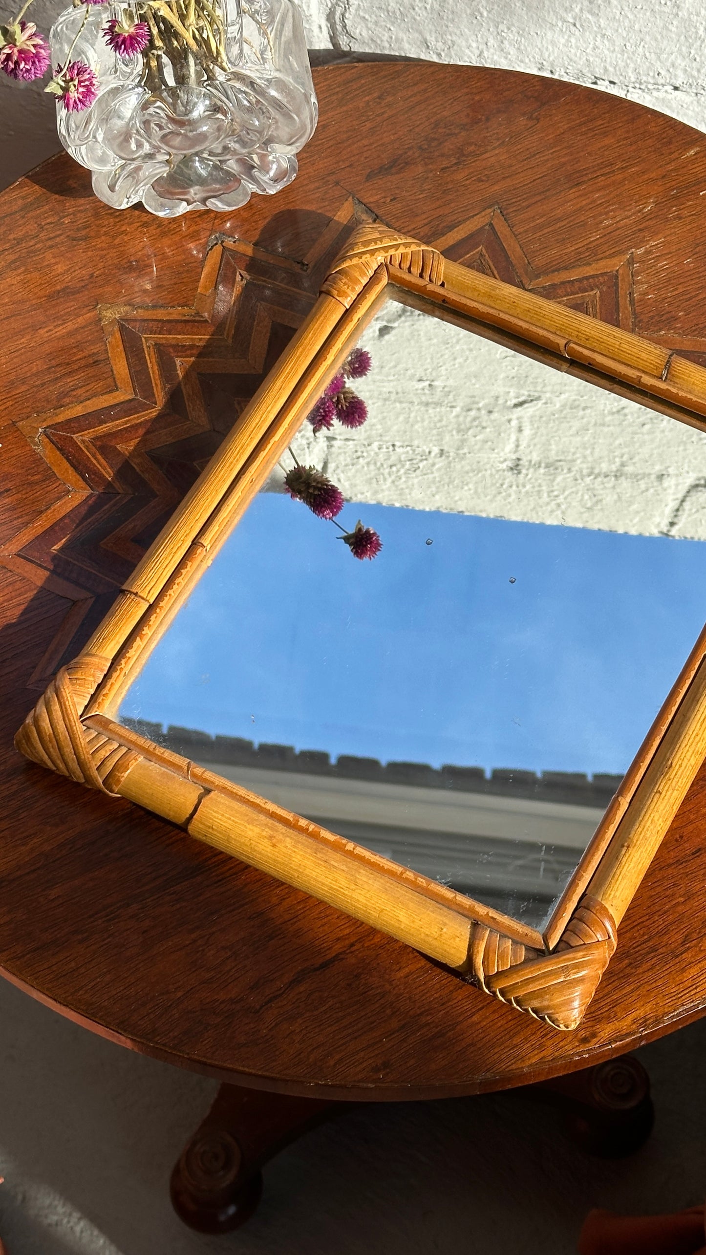 Small Vintage Bamboo Mirror