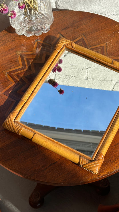 Small Vintage Bamboo Mirror