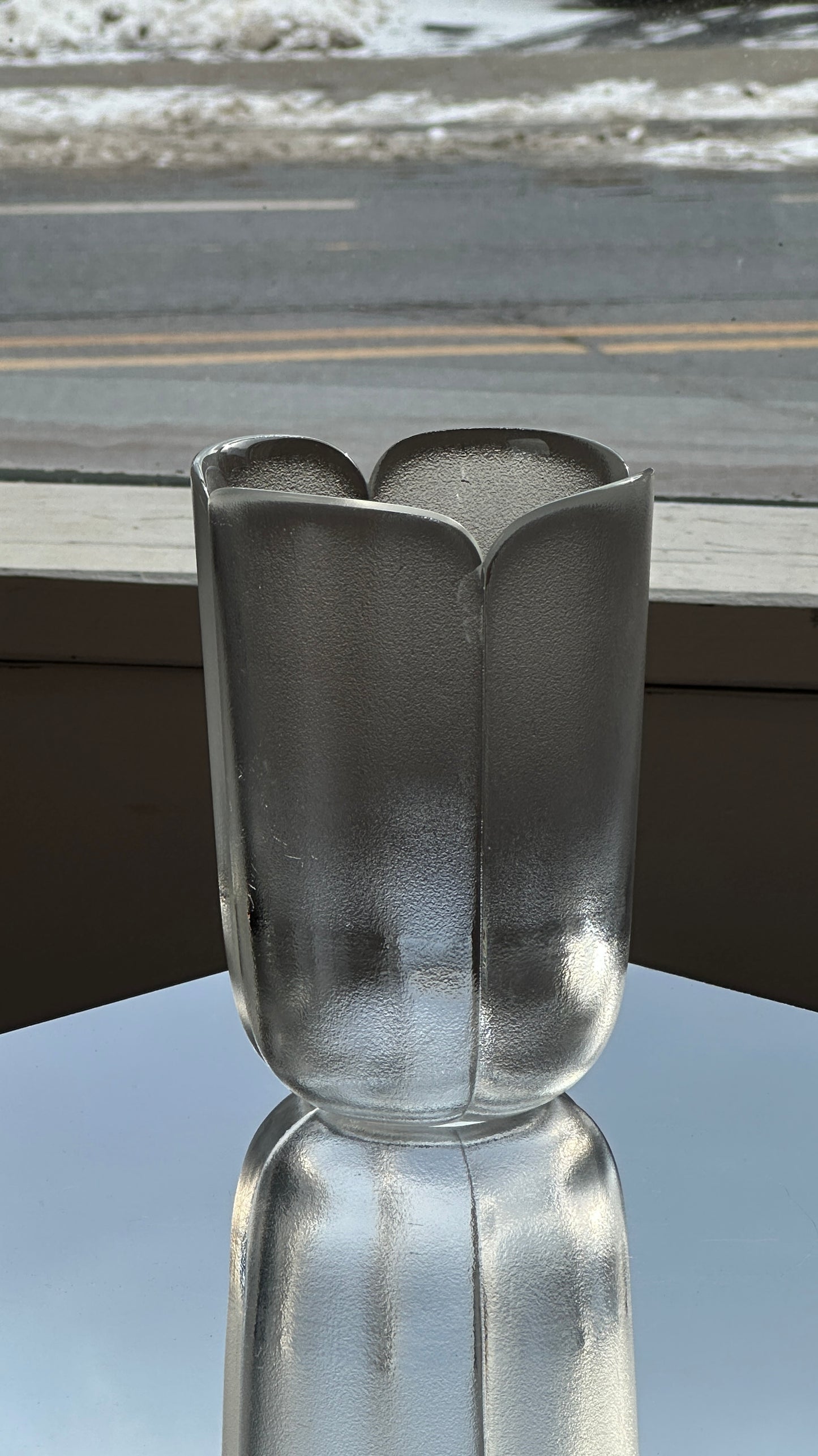 Vintage Bjørn Wiinblad Frosted Glass Vase for Rosenthal