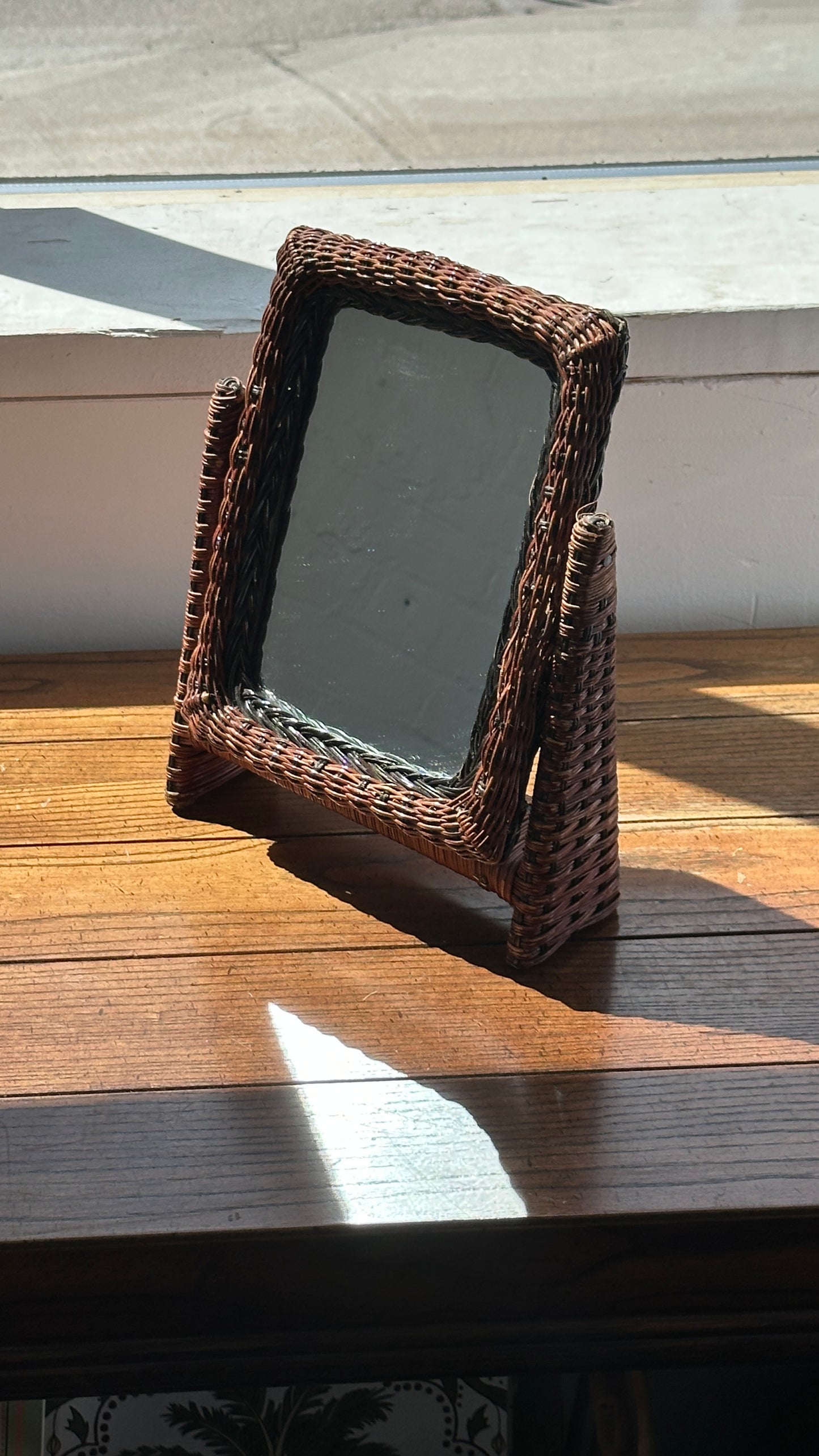 Wicker Vanity Mirror