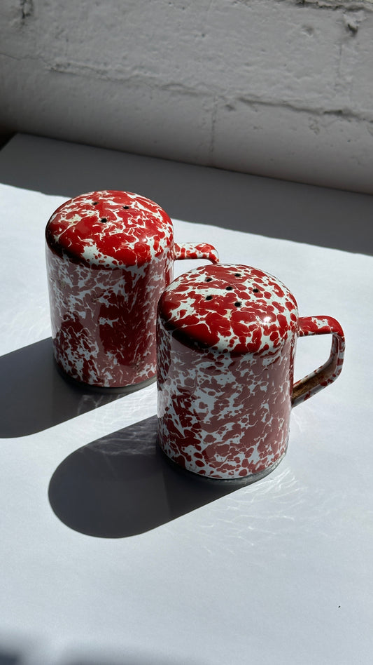 Splatterware Salt and Pepper Shakers