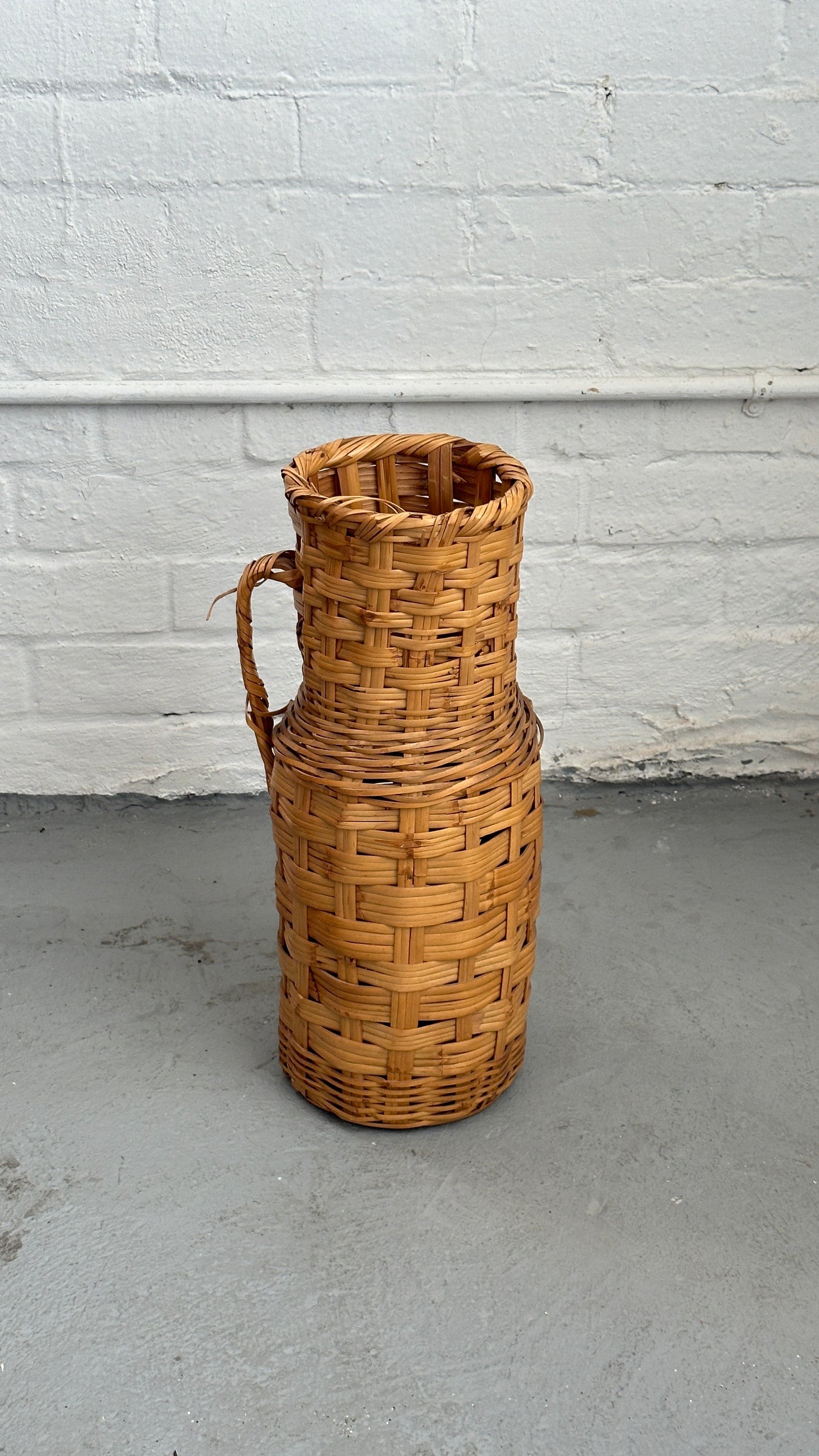 Tall Wicker Basket with Handle