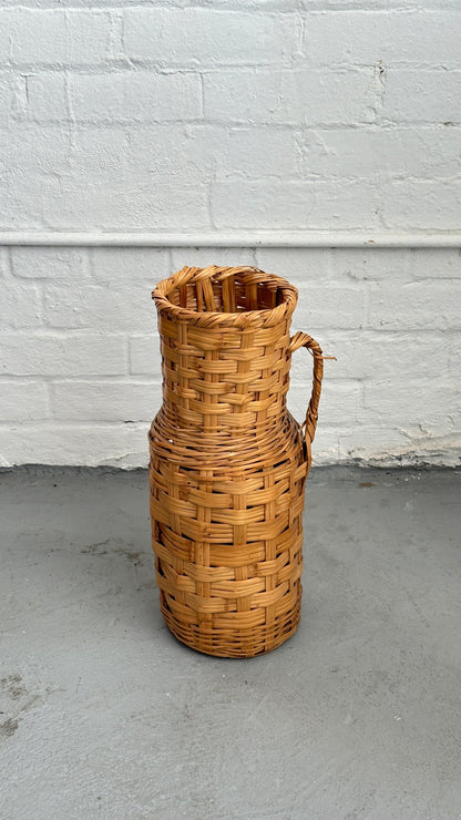 Tall Wicker Basket with Handle