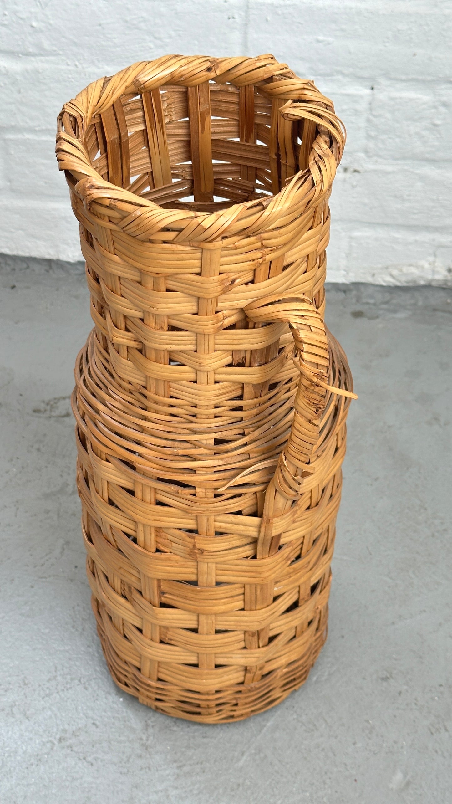 Tall Wicker Basket with Handle