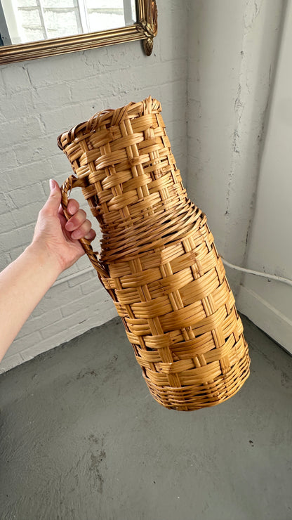 Tall Wicker Basket with Handle