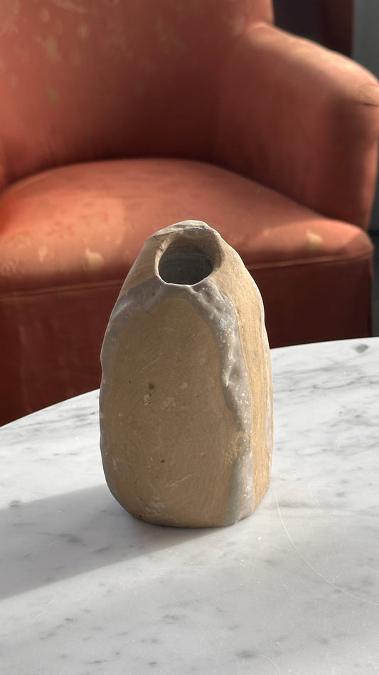 Carved Stone Vase / Candle Holder