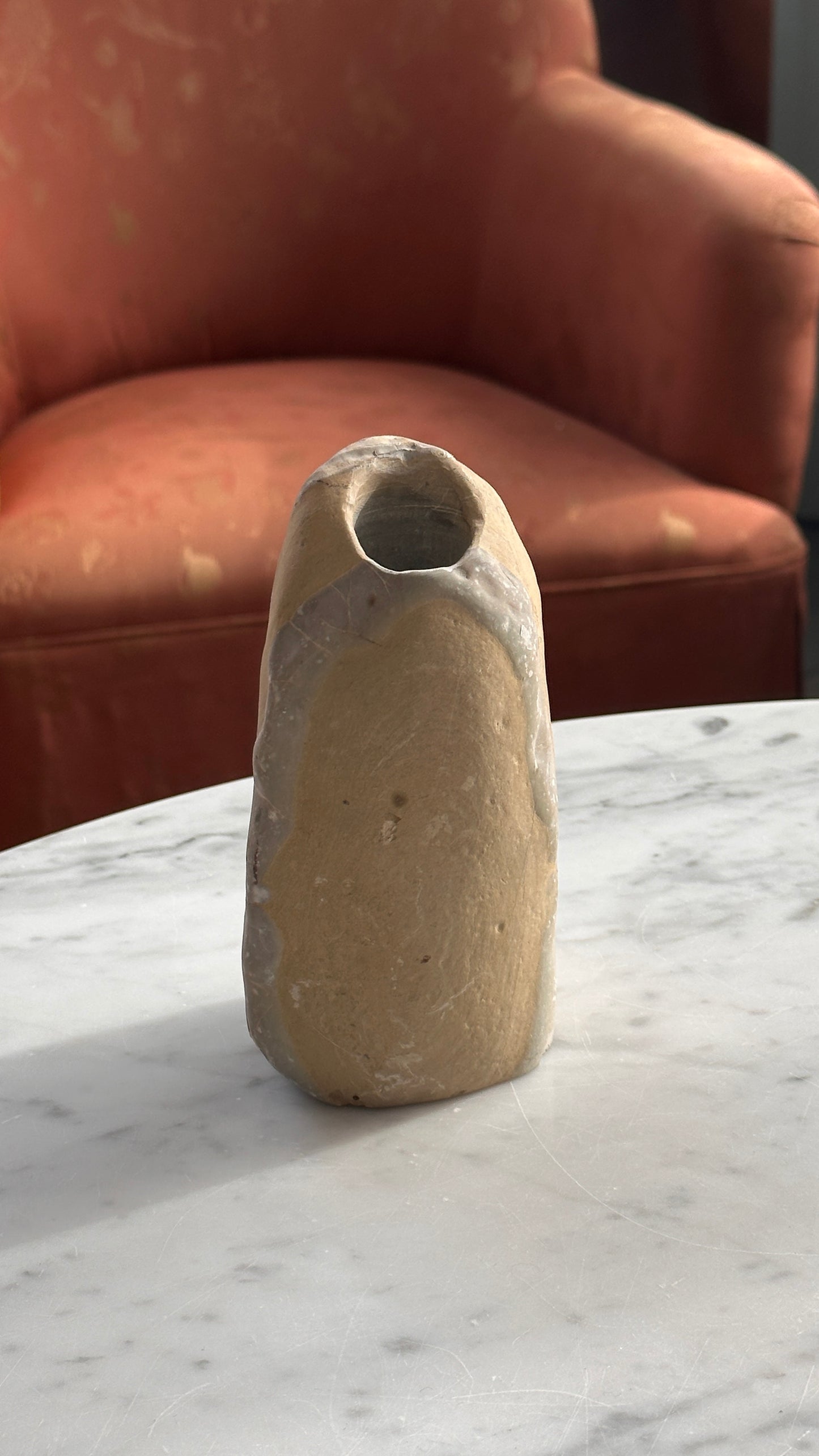 Carved Stone Vase / Candle Holder