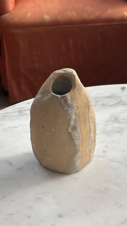 Carved Stone Vase / Candle Holder