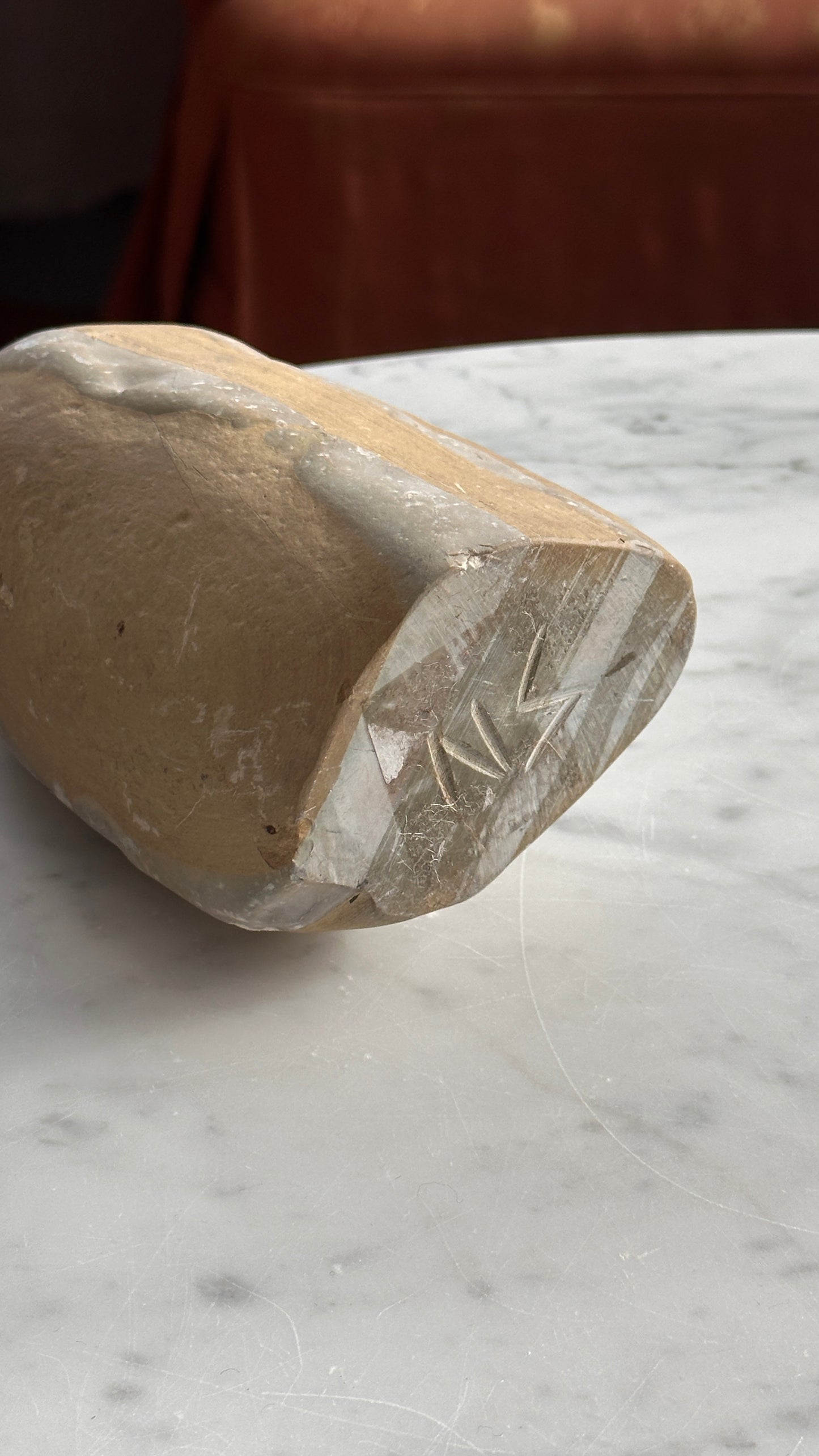 Carved Stone Vase / Candle Holder