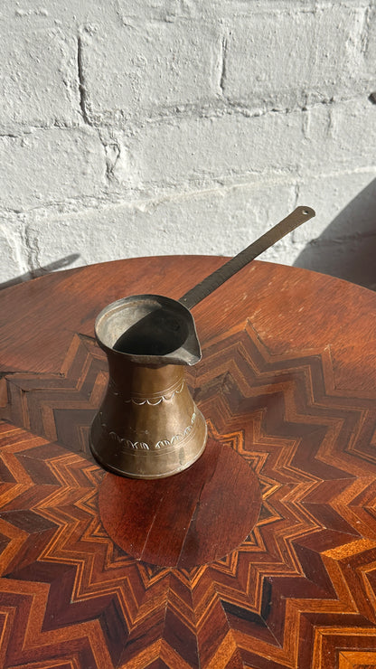 Hand Hammered Brass Turkish Coffee Pot with Handle