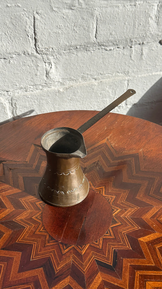 Hand Hammered Brass Turkish Coffee Pot with Handle