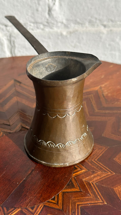 Hand Hammered Brass Turkish Coffee Pot with Handle