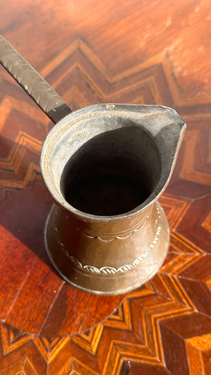 Hand Hammered Brass Turkish Coffee Pot with Handle