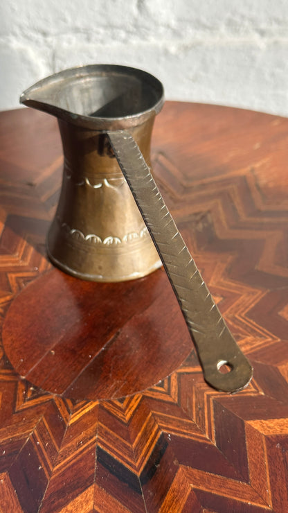 Hand Hammered Brass Turkish Coffee Pot with Handle