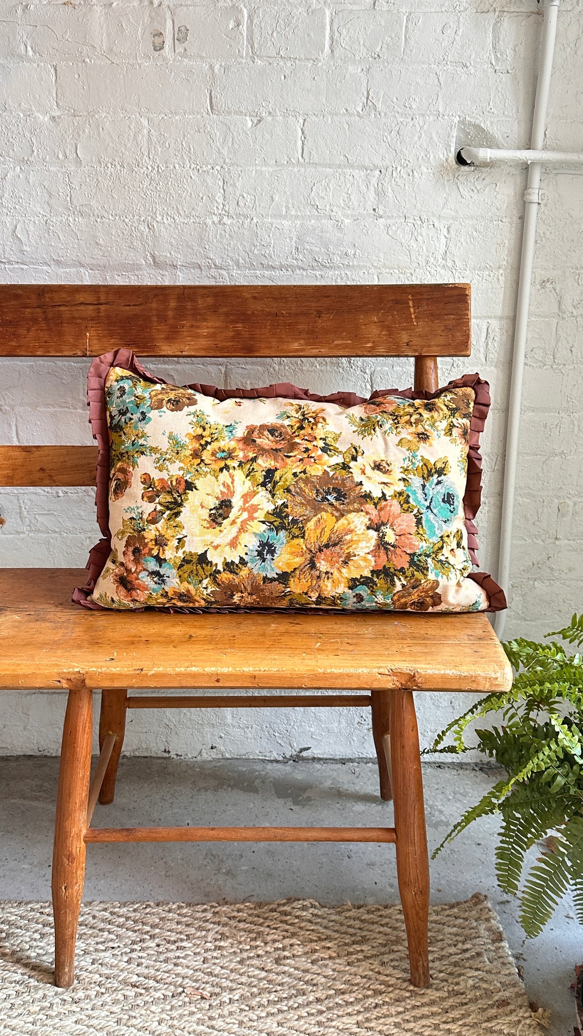 Vintage Floral Throw Pillow