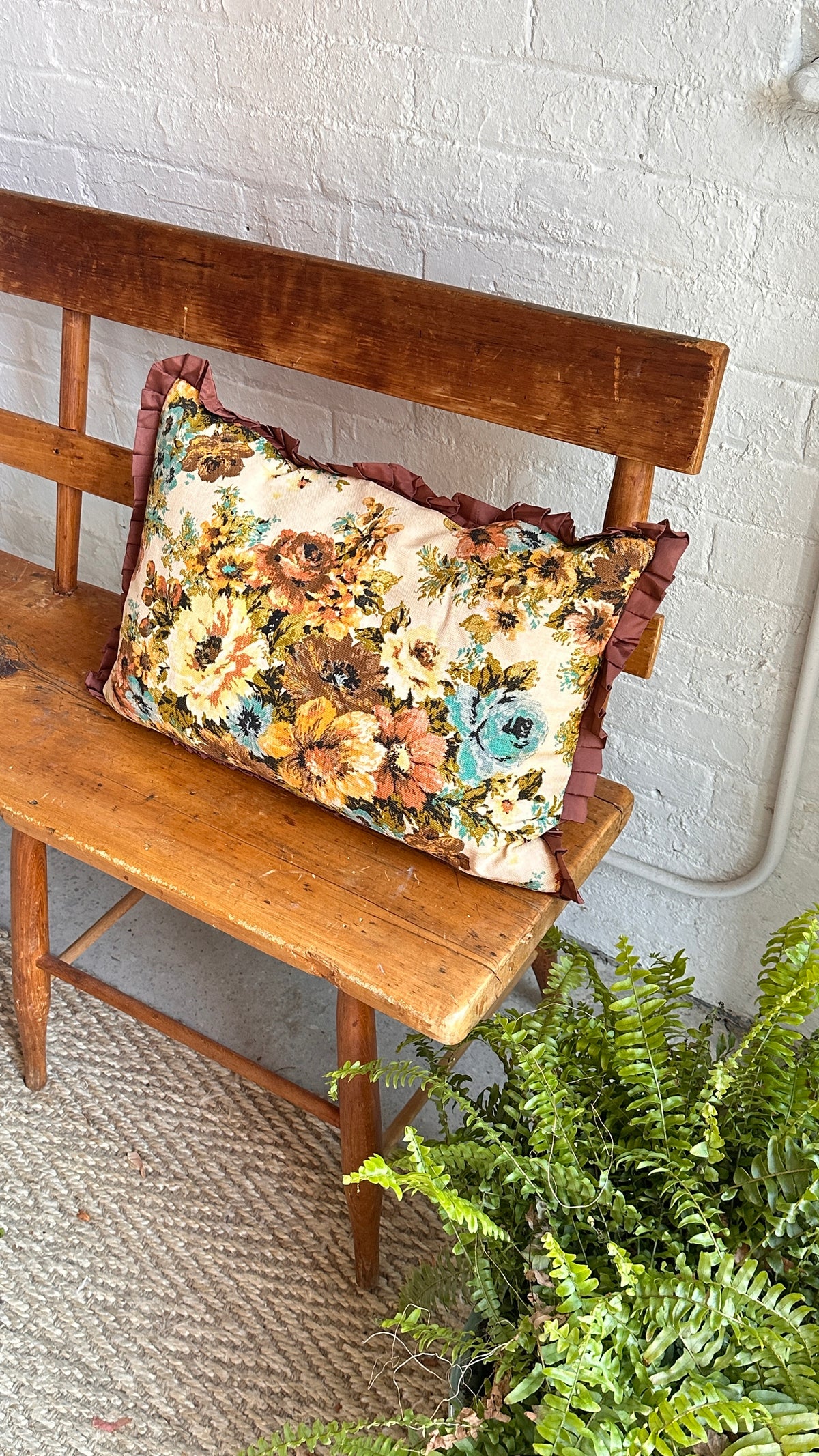 Vintage Floral Throw Pillow