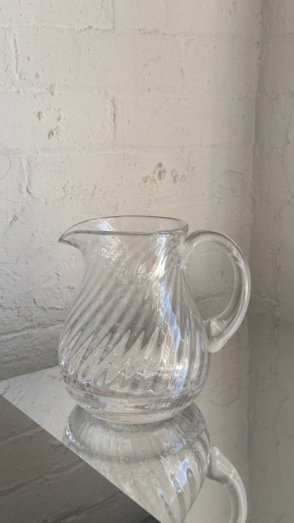 Vintage Spiral Glass Pitcher