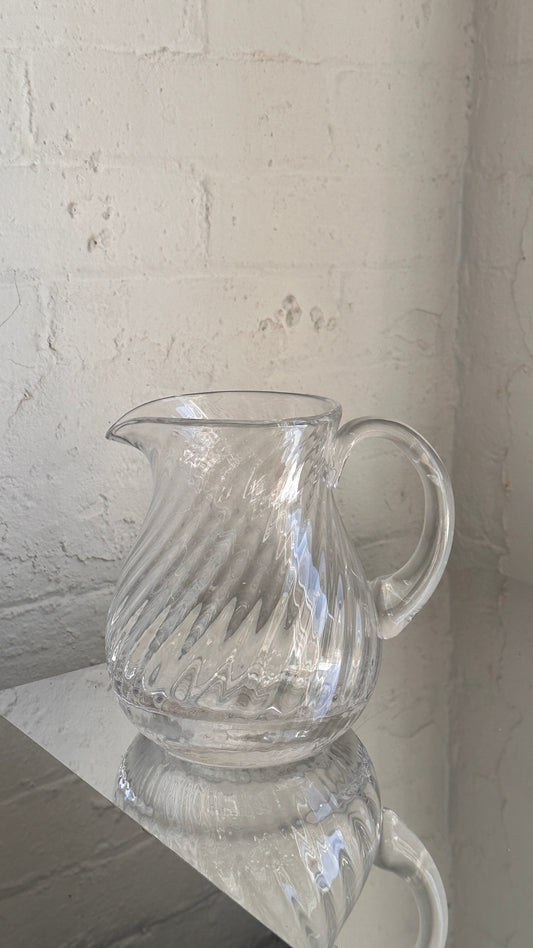 Vintage Spiral Glass Pitcher