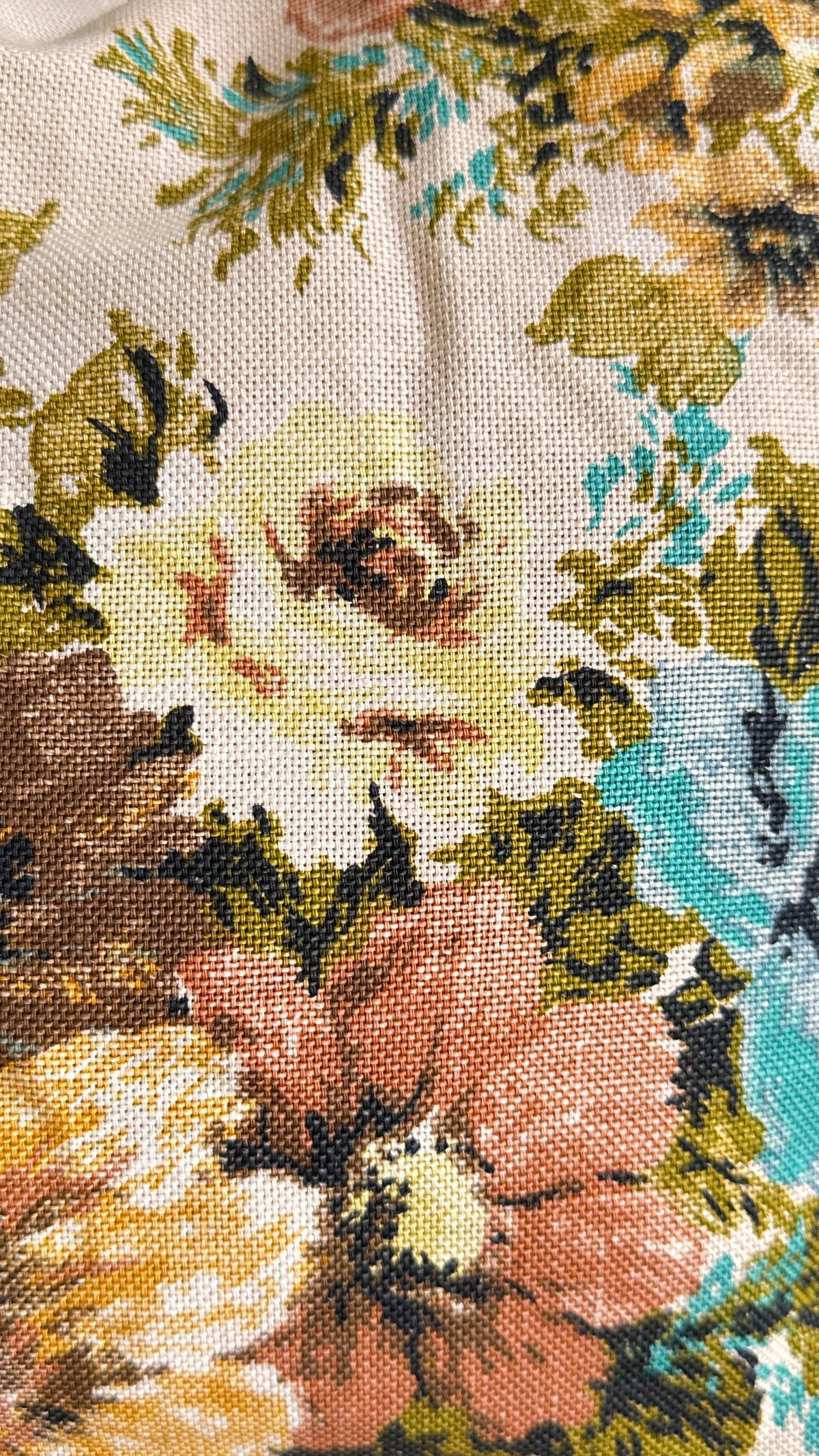 Vintage Floral Throw Pillow