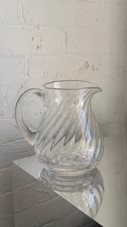 Vintage Spiral Glass Pitcher