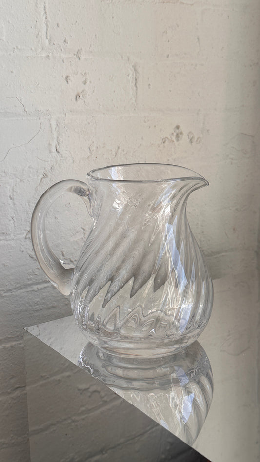 Vintage Spiral Glass Pitcher