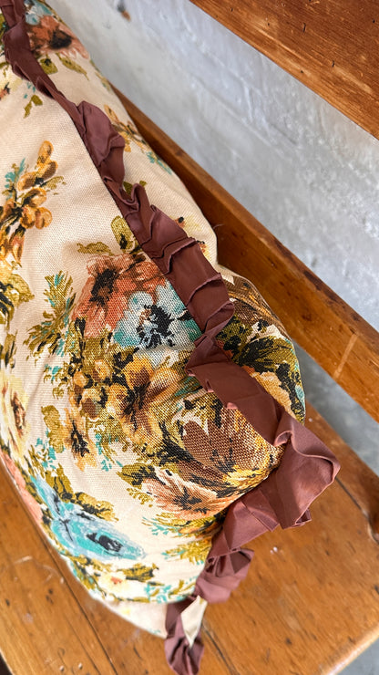 Vintage Floral Throw Pillow