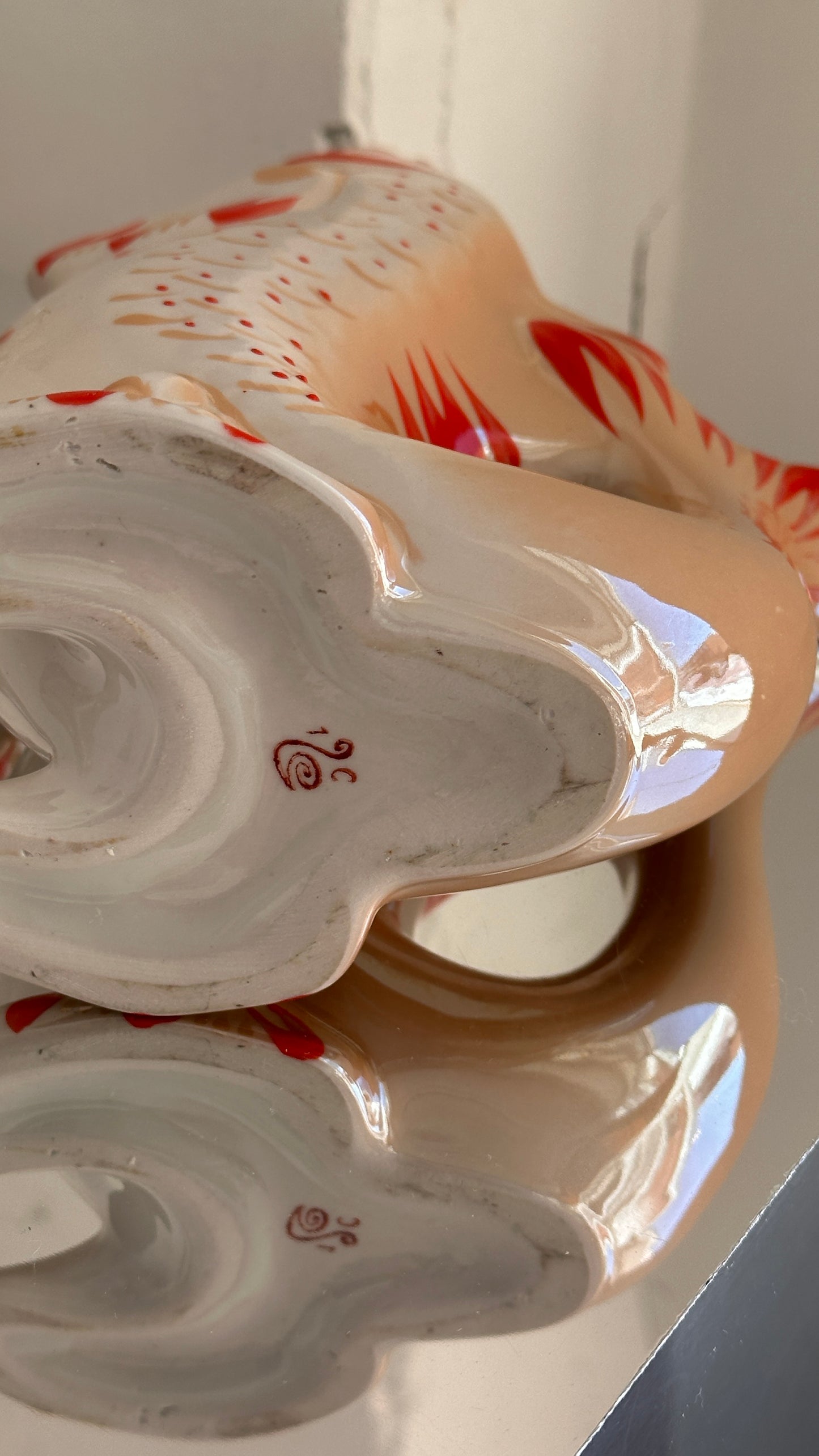Soviet Hand Painted Porcelain 'Carp Family' Decanter Set