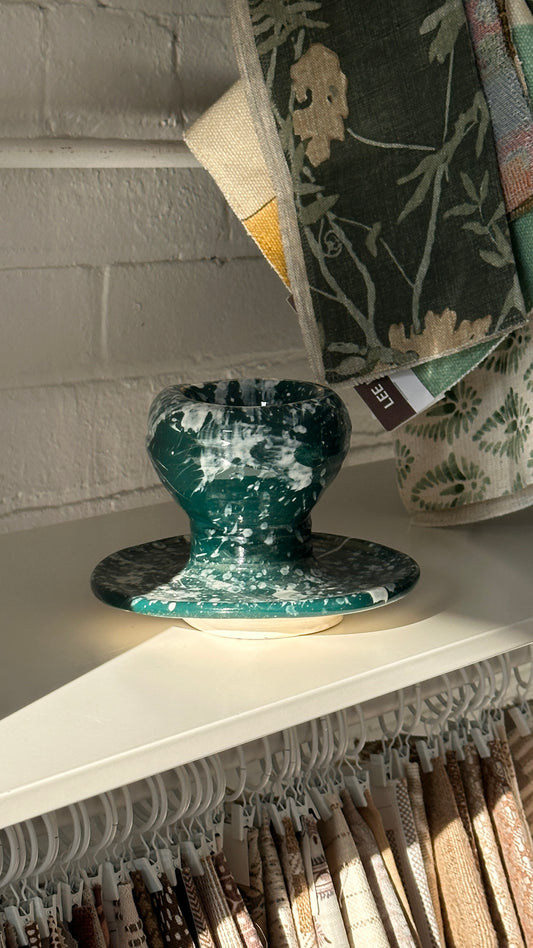 Handmade Ceramic Splatter Candle Holder