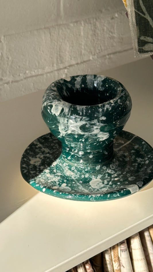 Handmade Ceramic Splatter Candle Holder